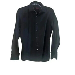 Robert Graham xl Black Long Sleeve Black blue white Cuff Active/athleisure